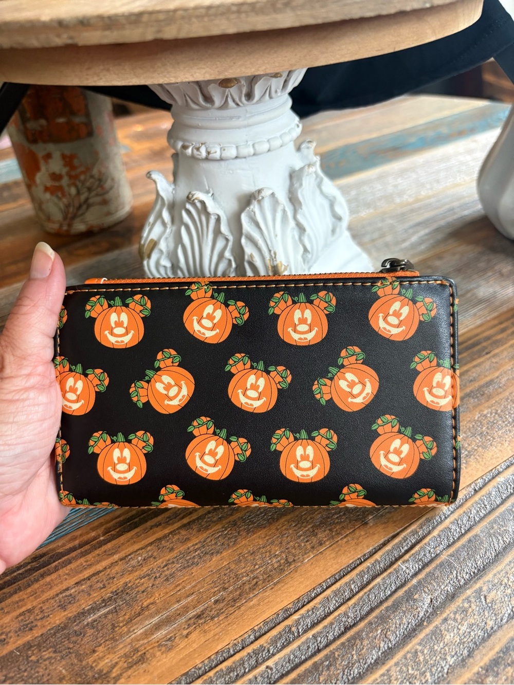 Disney Mickey Pumpkin Halloween Bundle Loungefly Wallet BaubleBar Earrings Tee - Picture 3 of 12